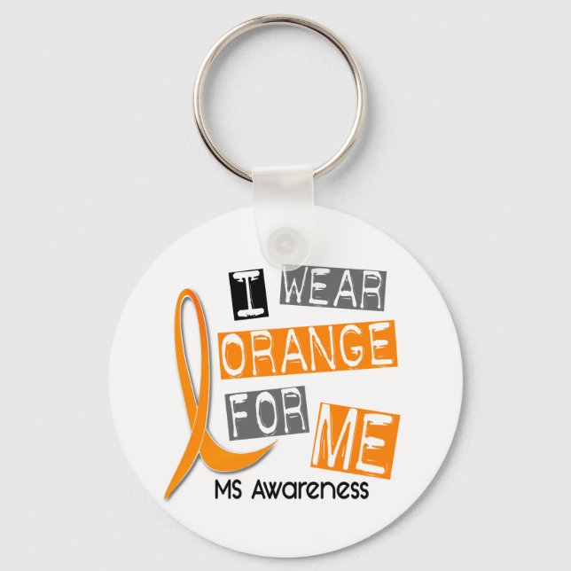 Llavero MS Esclerosis Múltiple Uso Naranja Para ME 37 (Anverso)