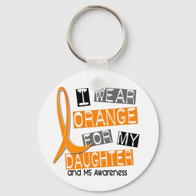 Llavero MS Esclerosis Múltiple Uso Naranja Para Mi Hija (Anverso)