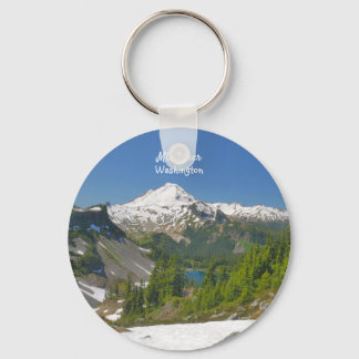 Llavero Mt. Baker, Keychain del botón del paisaje de Washi