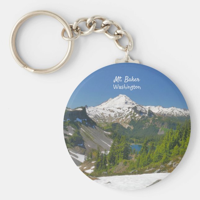 Llavero Mt. Baker, Keychain del botón del paisaje de Washi (Frente)