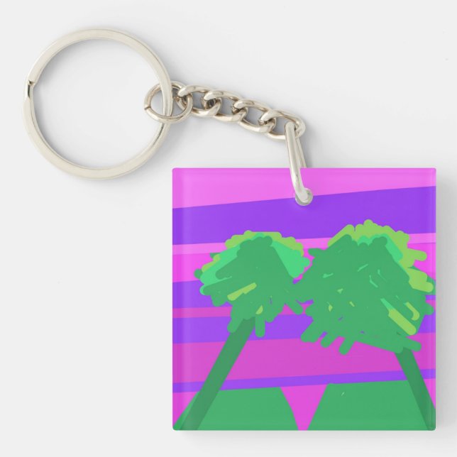 Llavero Mt. Sunset Pink Green Purple (Frente)