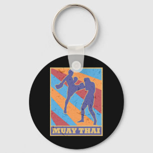 Llavero Muay Thai Colores Retro Vintage Kickboxing Mma Box