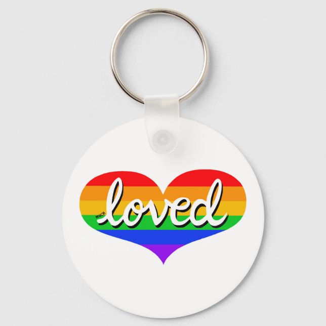 Llavero MUCHO AMADO- Corazón de amor arcoiris - (Anverso)