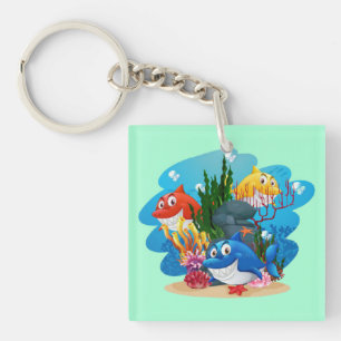 Llavero Muchos tiburones Personalizado subacuático-23986