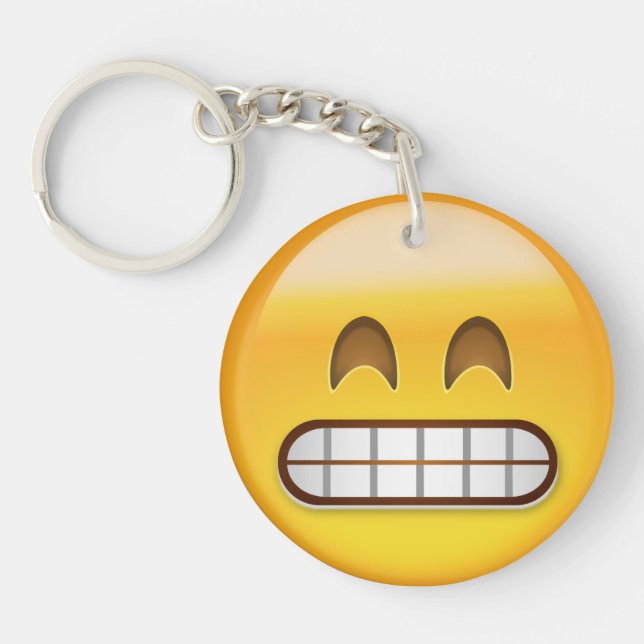 Llavero Mueca de la cara con emoji sonriente de los ojos (Frente)