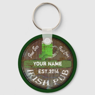 Llavero Muestra irlandesa personalizada del pub