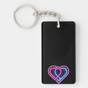 Llavero Mugre El día de San Valentín de corazón rosa/azul 