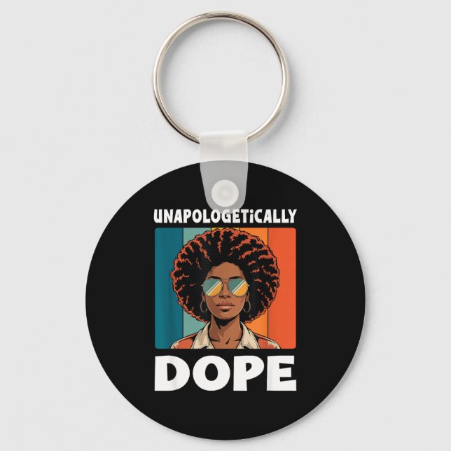 Llavero Mujer Afro sin disculpas Colores Retro (Anverso)