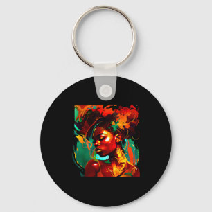 Llavero Mujer afroamericana de arte negro hermoso