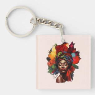 Llavero Mujer afroamericana empoderada