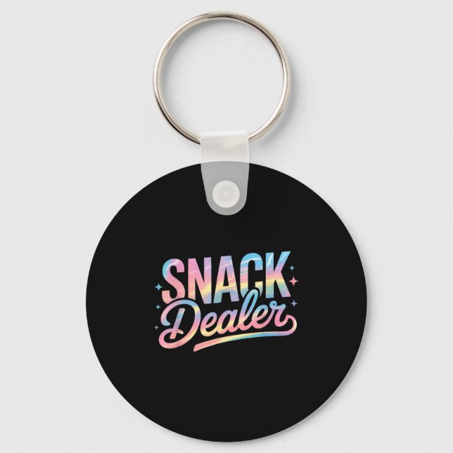 Llavero Mujer Amante de la Comida Divertida que dice Snack (Anverso)