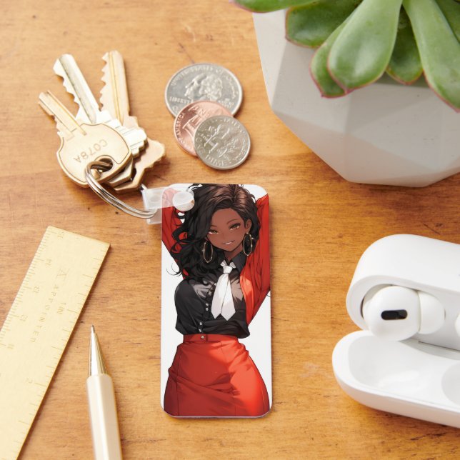 Llavero Mujer animadora sonriente (Escritorio )