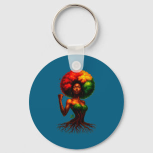 Llavero mujer árbol afro reina negra orgullo raíces melani