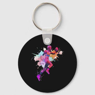 Llavero Mujer Boxeadora Boxeo Salpicadura de Pintura Kickb