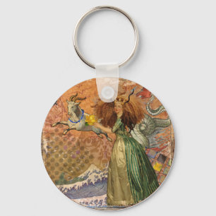 Llavero Mujer Capricornio pintura de arte astrología zodia