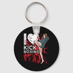Llavero Mujer Chica Kickboxer Me encanta el kickboxing