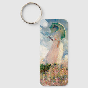 Llavero Mujer con Paraguas y Álamos por Claude Monet