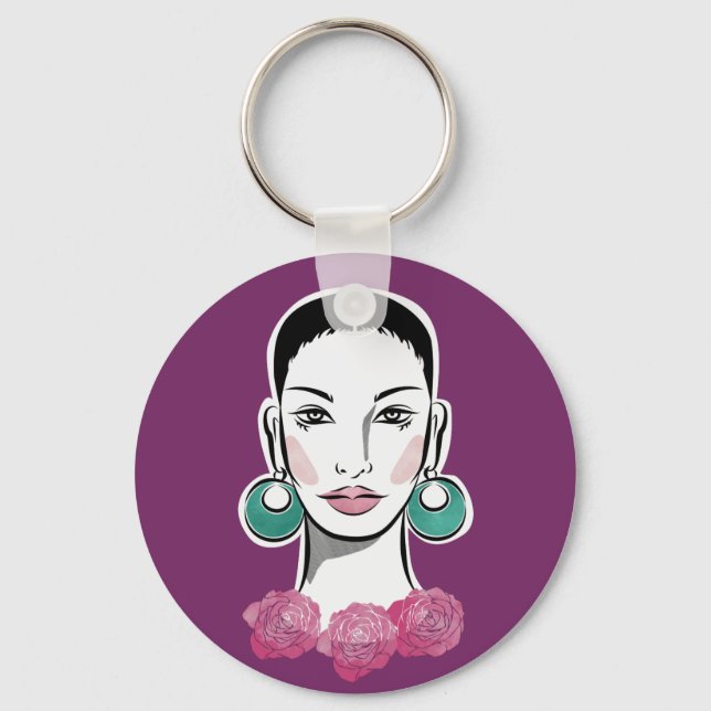 Llavero Mujer de Mod Fleur de los años 60 (Anverso)