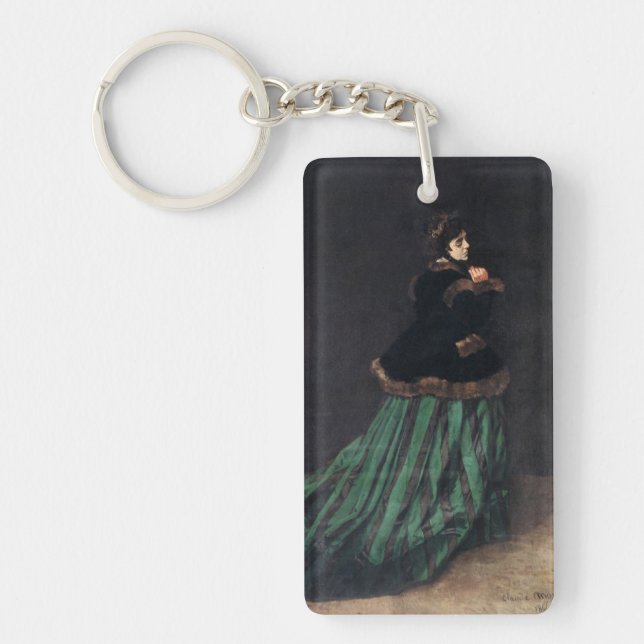 Llavero Mujer de Monet con vestido verde (Frente)