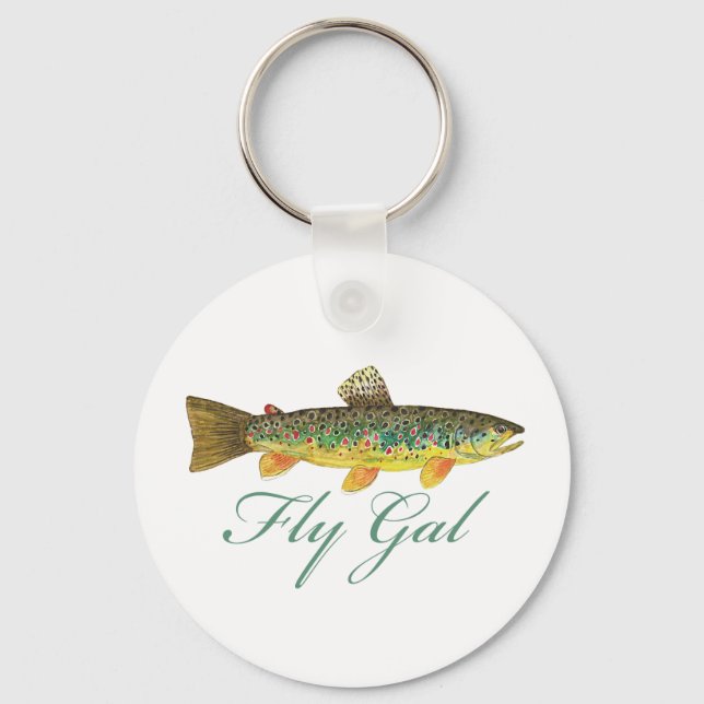 Llavero Mujer de pesca de mosca (Anverso)