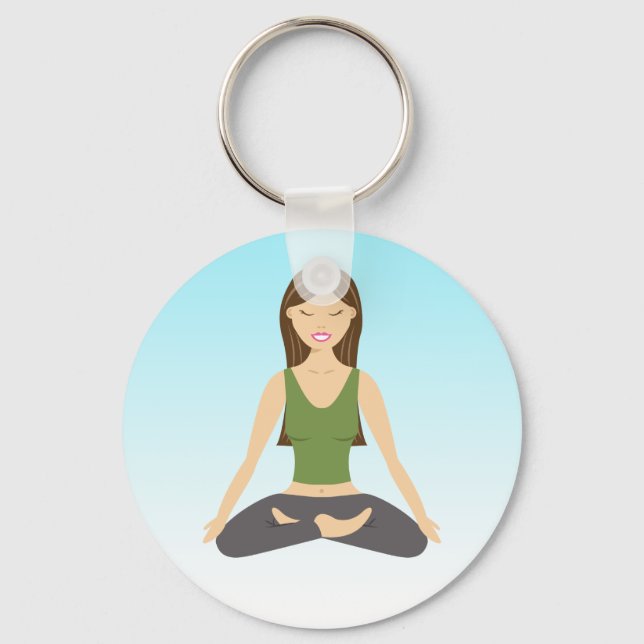 Llavero Mujer De Yoga En Lotus Pose (Anverso)