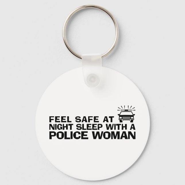 Llavero Mujer divertida de la policía (Anverso)