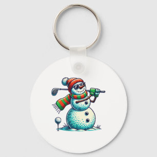 Llavero Mujer divertida jugando Navidades de bolas de golf