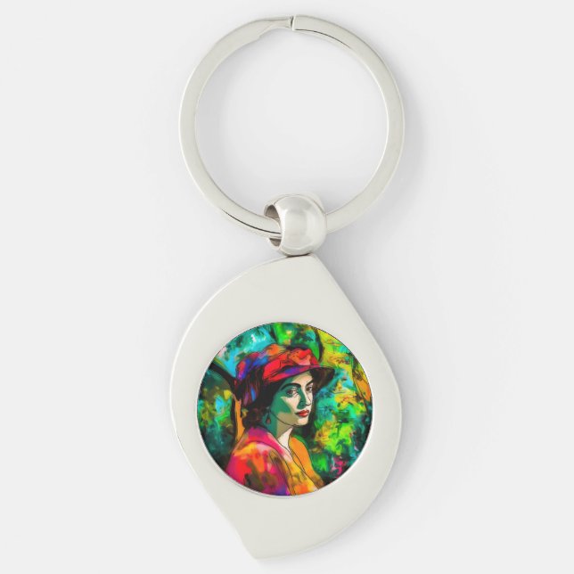 Llavero Mujer en Gorra rojo (Anverso)