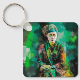 Llavero Mujer en verde