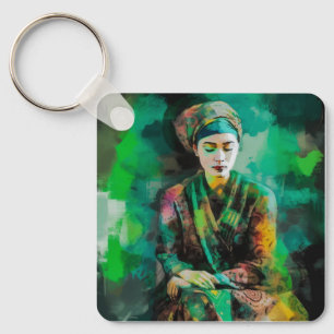 Llavero Mujer en verde