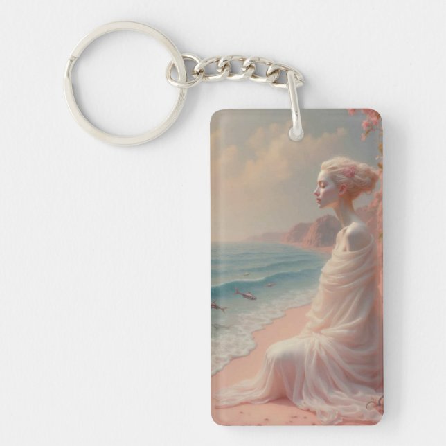 Llavero Mujer etérea en una playa de ensueño (Frente)