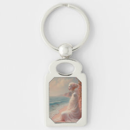 Llavero Mujer etérea en una playa de ensueño