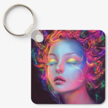 Mujer extranjera con pelo cósmico