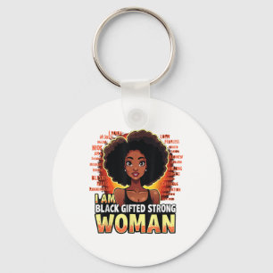 Llavero Mujer fuerte y negra, negra, Chica negra