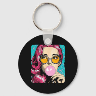 Llavero Mujer Guay con Chicle en Estilo Pop Art