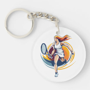 Llavero mujer jugando tenis