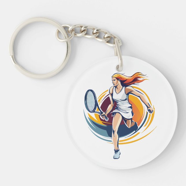 Llavero mujer jugando tenis (Frente)