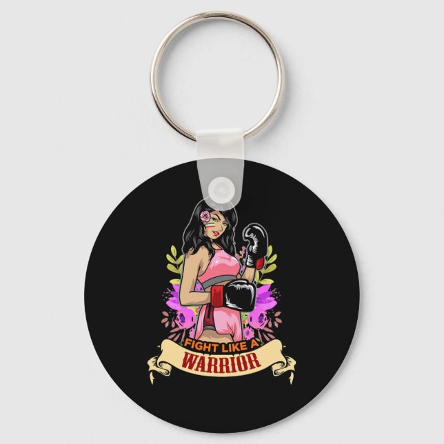 Llavero Mujer Latina Empoderada Boxeo Kickboxing Chica Fit (Anverso)