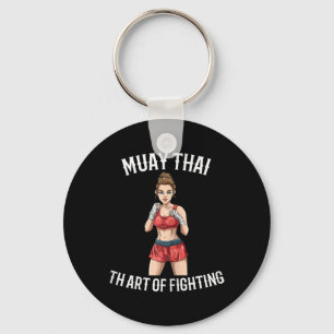 Llavero Mujer luchadora de Muay Thai femenina - Boxeo tail