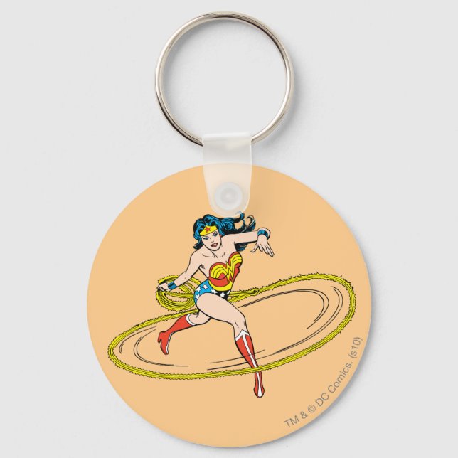Llavero Mujer Maravilla en un círculo con Lasso (Anverso)