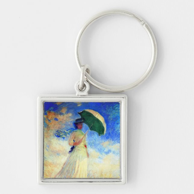 Llavero Mujer Monet con una sombrilla a la derecha (Frente)
