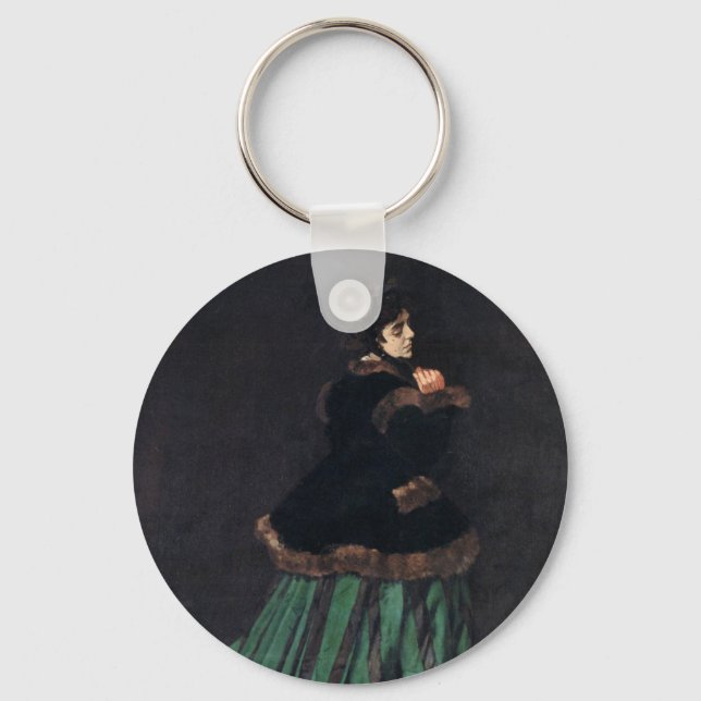 Llavero Mujer Monet con vestido verde (Anverso)