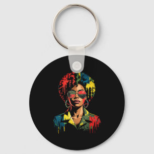 Llavero Mujer negra afro reina melanina africana negra