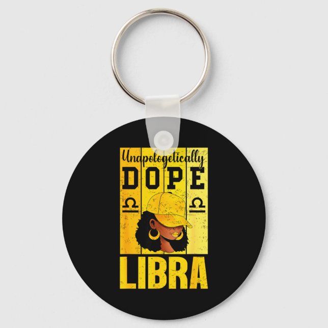Llavero Mujer negra de Libra Unalogetically Gorra Zodiaco  (Anverso)