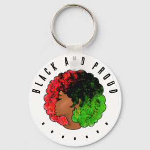 Llavero Mujer niña negra panafricana orgullo afro verde ro