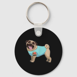 Llavero Mujer: Perro divertido Pug Amo Mamá Tattoo Regalo 