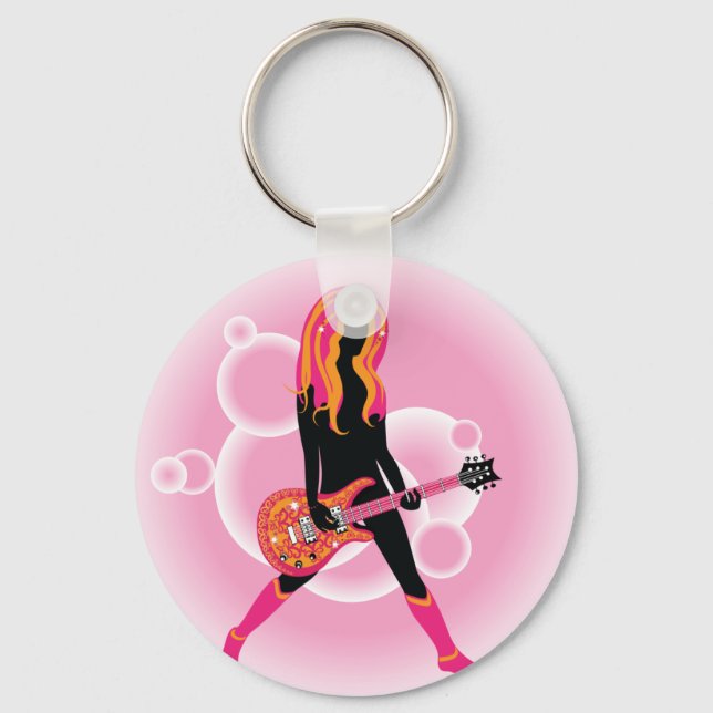 Llavero Mujer tocando guitarra (Anverso)