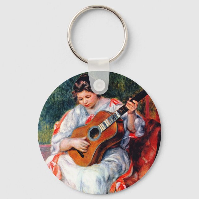 Llavero Mujer tocando la guitarra, de Pierre Renoir (Anverso)