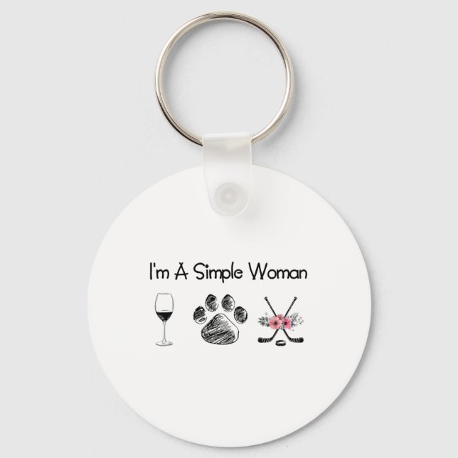 Llavero Mujeres #39;s I#39;m Una simple mujer con perros d (Anverso)