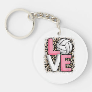 Llavero Mujeres Chicas de Volleyball Leopard de la impresi